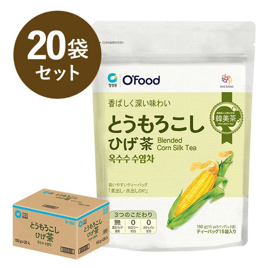 【10％OFF】韓美茶 とうもろこしひげ茶 1箱(20袋)｜韓国茶 O'Food 清浄園 チョンジョンウォン