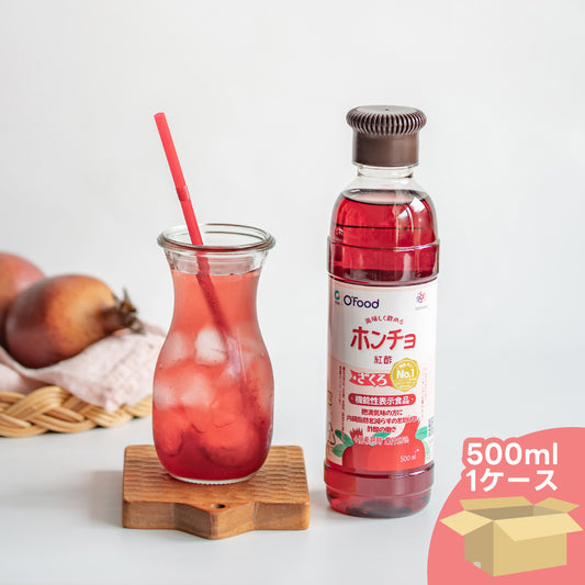 【送料無料】ホンチョ 紅酢 ざくろ 500ml 1箱(15本)｜機能性表示食品 飲むお酢 ビネガードリンク りんご酢 イソマルトオリゴ糖