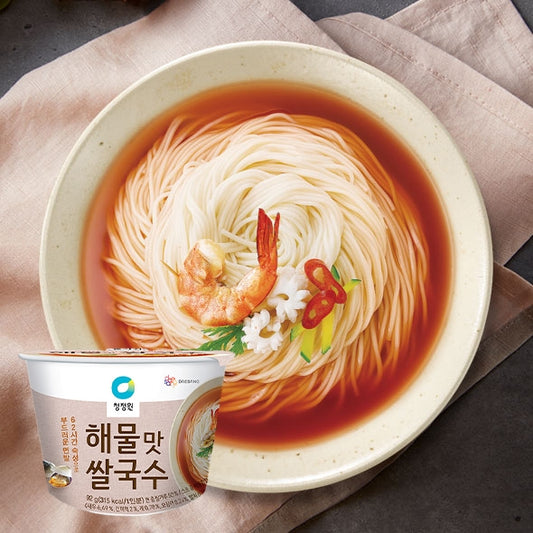 【送料無料】ライスヌードル 各3個(海鮮／旨辛) ＋缶詰めキムチ2個セット